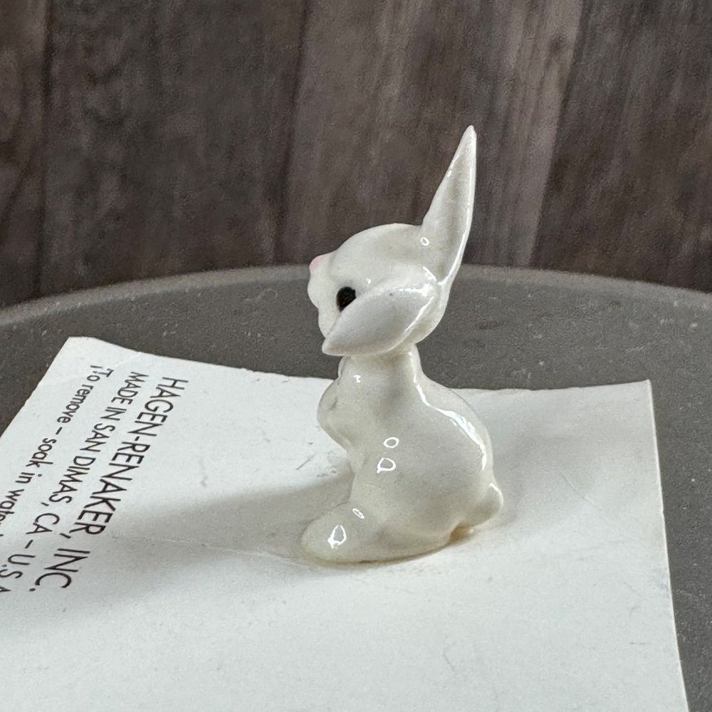 New Vintage Hagen Renaker Miniature Rabbit Bunny Figurine 1989 USA 1 1/8 inches - Picture 4 of 9